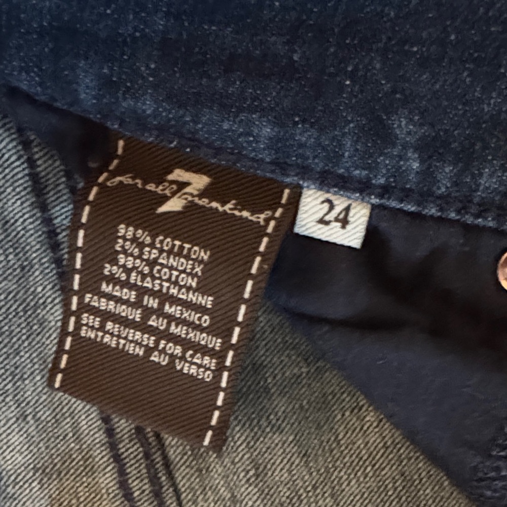 7 For All Mankind Dark Blue Straight leg Jeans - Picture 3 of 7